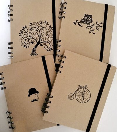 Eco-notebooks made of kraft paper